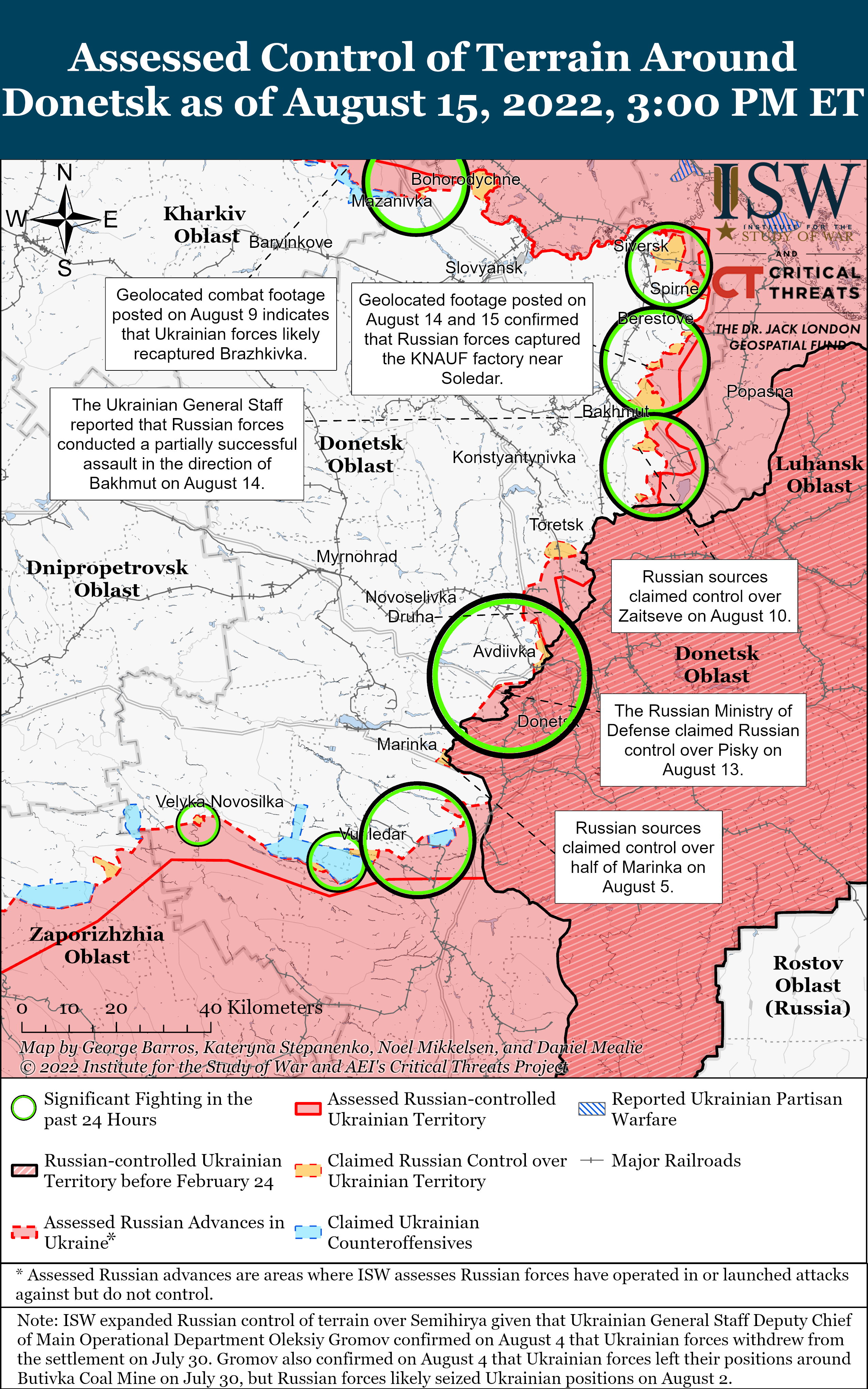 Wie ist der aktuelle Stand (15.08.22) der russischen Truppen in der Ukraine?